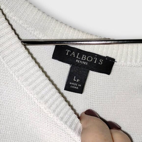 Talbots Womens Dress Sz‎ Lp White Black Striped ALine Business Stretch Academia - Picture 6 of 10